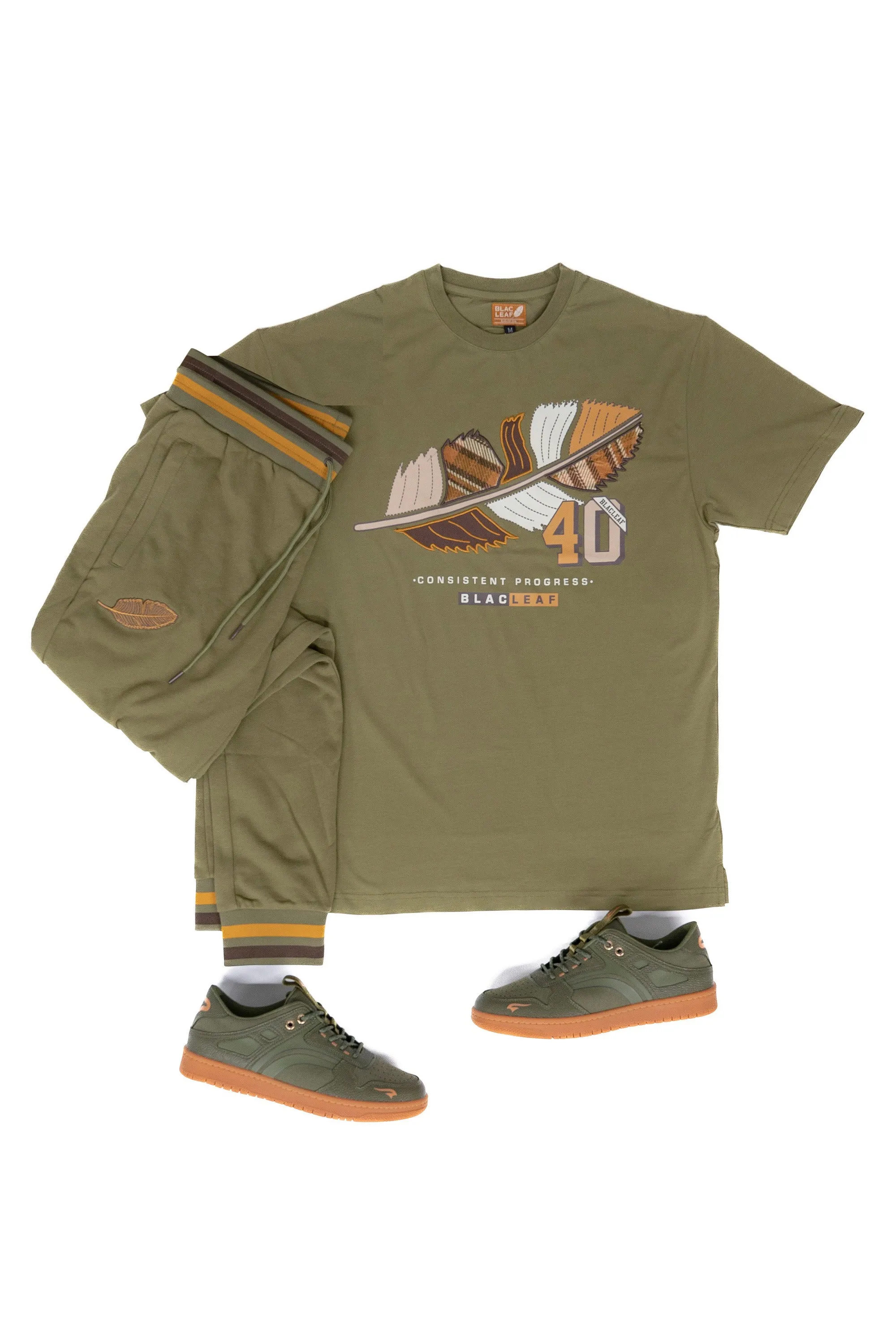 Consistent Progress Olive Tee, and Olive Classic Joggers Combo (Shoe Not Included)